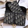 Best Replicas Bags - Dior Saddle Wallet with Chain - Blue Oblique Jacquard Shop For Best Louis Vuitton LV Replica Bags With Cheap Price