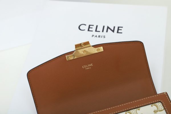 Replica Celine Teen Triomphe Bag - White Canvas & Calfskin - Image 3