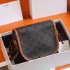 Best Replicas Bags - Celine Medium Triomphe Canvas & Calfskin Replica Folco Bag Shop For Best Louis Vuitton LV Replica Bags With Cheap Price