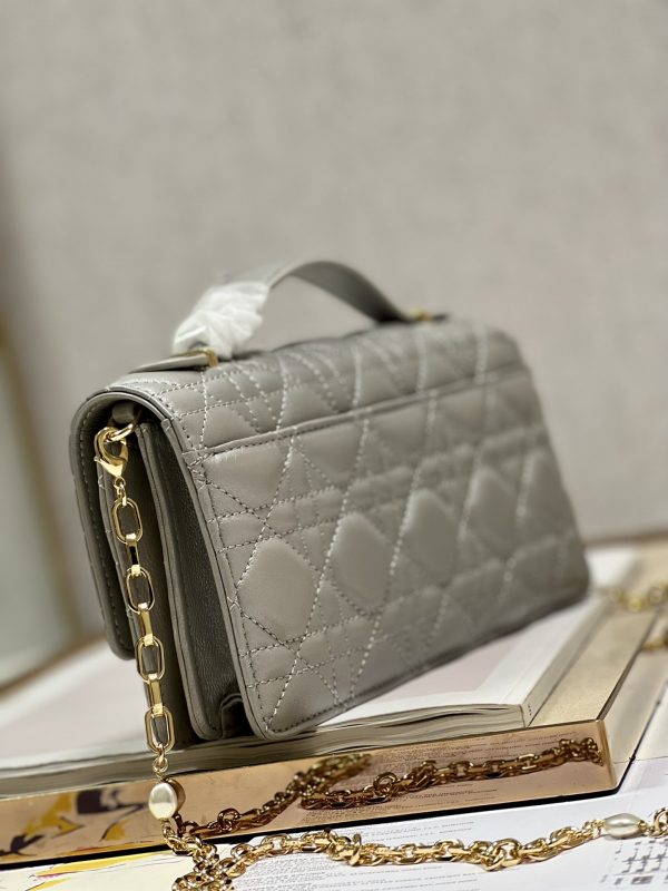 Replica Dior Miss Mini Bag - Metallic Gray Lambskin Elegance - Image 6