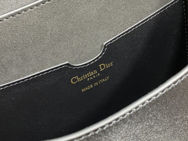 Replica Dior Bobby Bag Black Box Calfskin, Blue Oblique Strap M9320Ubby_M911 - Image 9