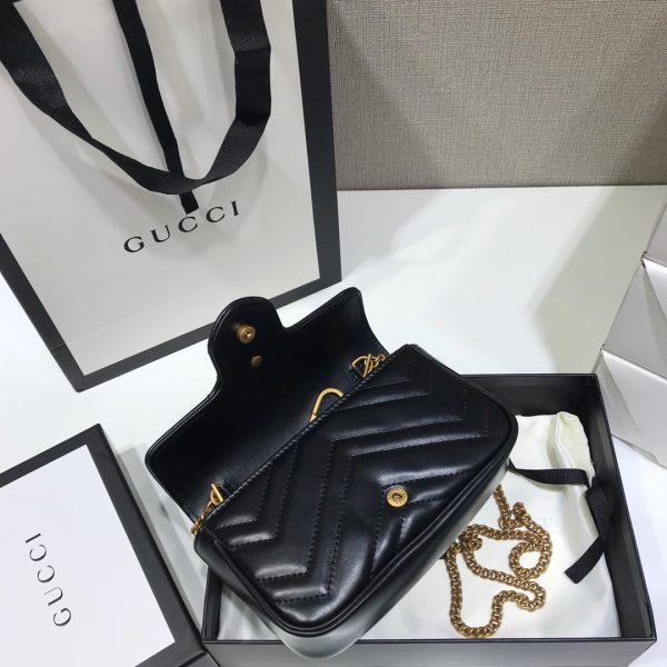 Replica Gucci GG Marmont Mini Bag in Black - Timeless Elegance - Image 4