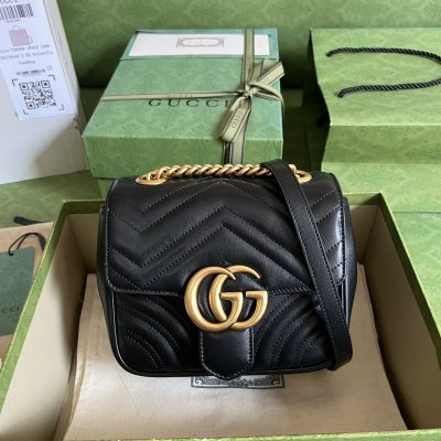 Replica Gucci Marmont GG Black 739682 Handbag