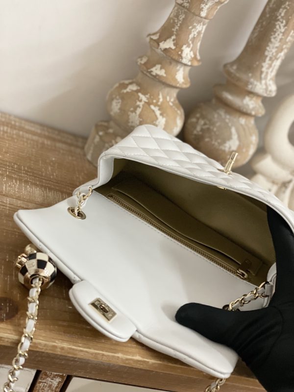 Replica Chanel CF Mini 1787 in White - Image 4