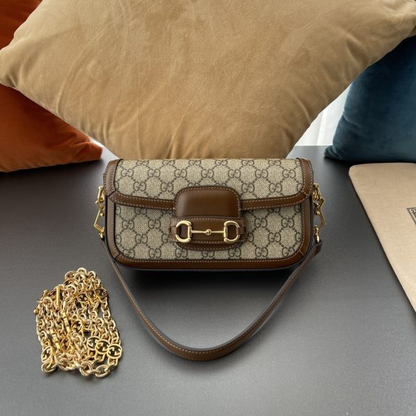 Replica Gucci Horsebit 1955 Shoulder Bag in Black Leather - Image 8