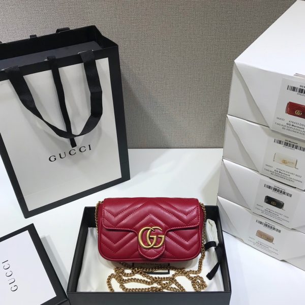 Replica Gucci GG Marmont Super Mini Red Bag 476433 - Image 8