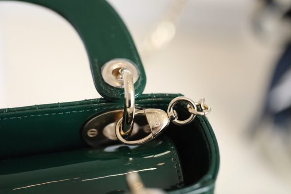 Replica Dior Mini Lady Dior Bag - Emerald Green Patent Calfskin - Image 2