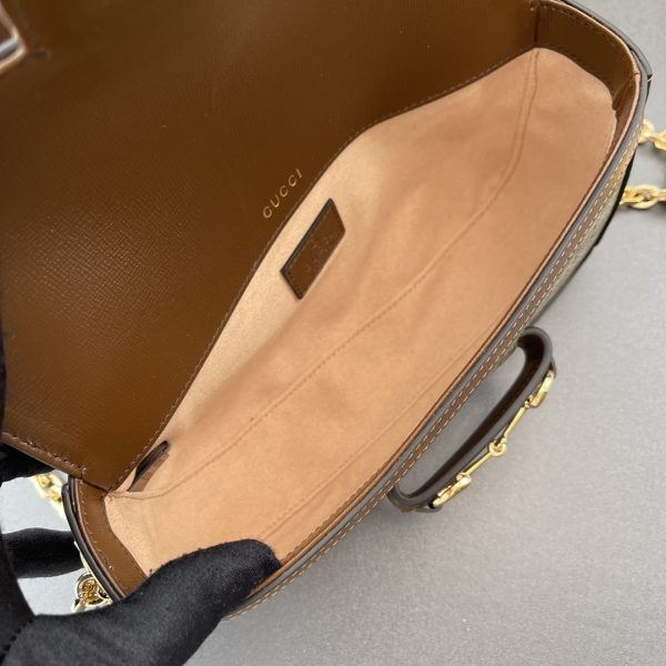 Replica Gucci Horsebit 1955 Shoulder Bag in Black Leather - Image 3