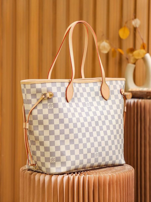 Replica LV Damier Azur Neverfull Tote White PM/MM/GM - Image 5