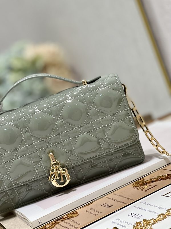 Dior Miss Mini Bag Replica in Rock Gray Patent Calfskin - Image 7