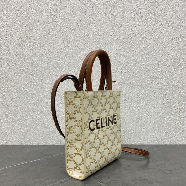 Replica Celine Triomphe Mini Tote in White - Image 9