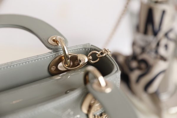 Replica Dior Mini Lady Dior Bag - Cloud Blue Patent Calfskin - Image 2