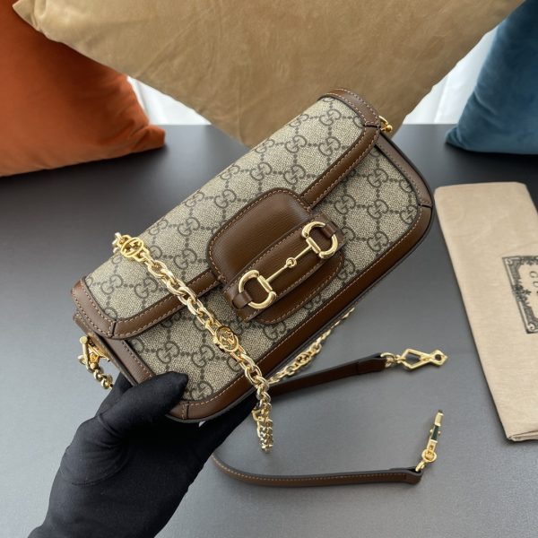 Replica Gucci Horsebit 1955 Shoulder Bag in Black Leather - Image 9