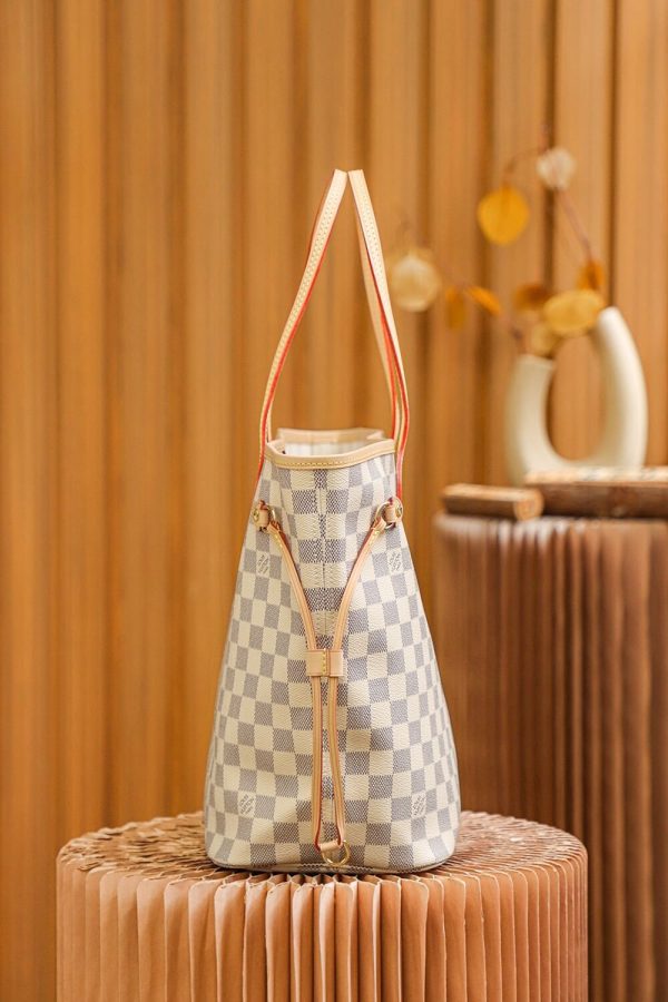 Replica LV Damier Azur Neverfull Tote White PM/MM/GM - Image 4