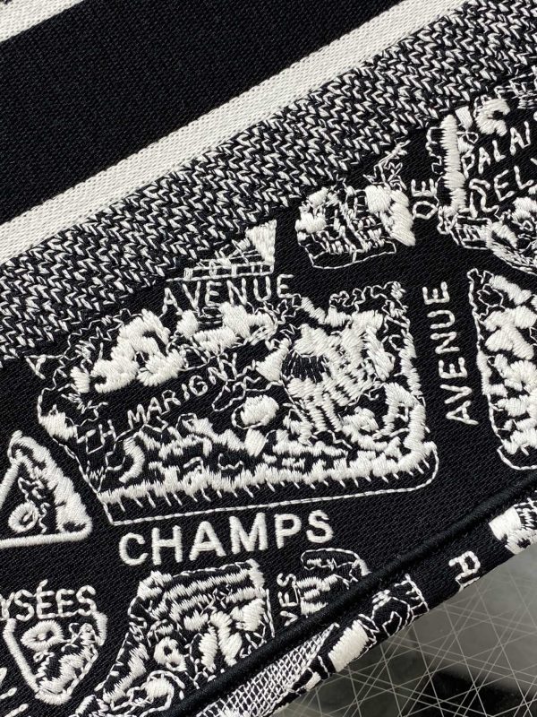 Replica Dior Book Tote - Black & White Paris Embroidery - Image 3