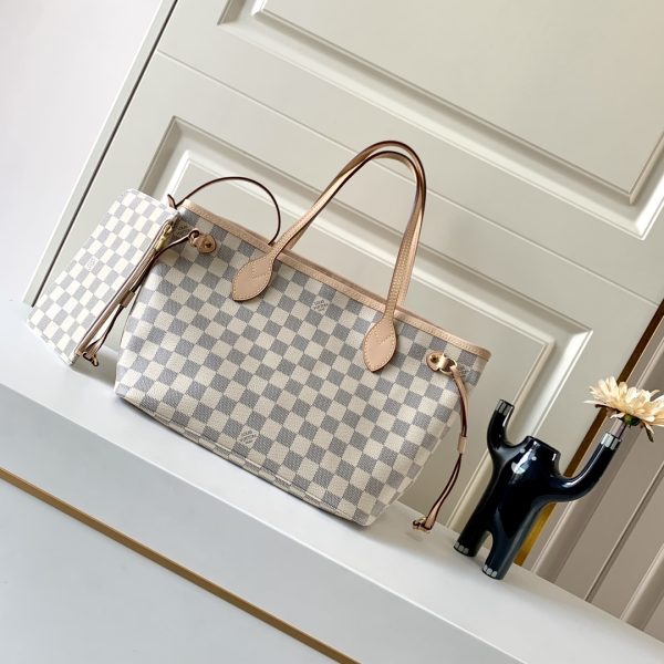 Replica LV Damier Azur Neverfull Pink PM/MM/GM Handbag - Image 6