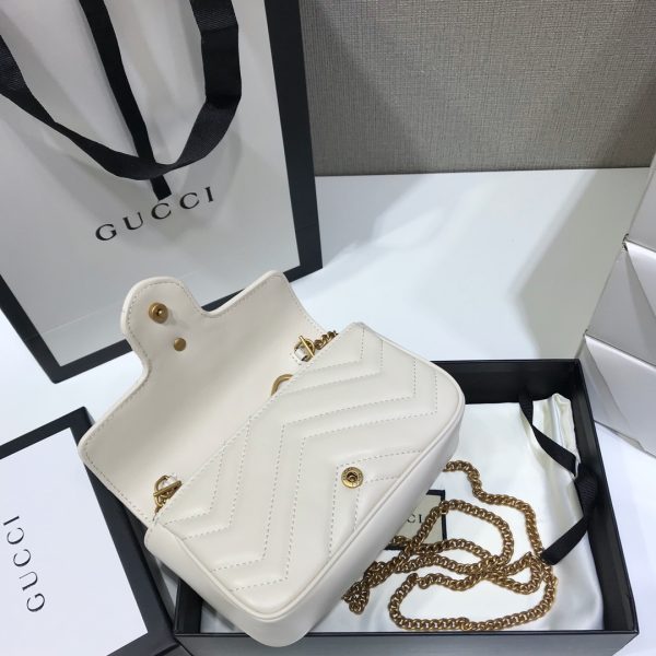 Replica Gucci GG Marmont Super Mini Bag in White - Image 3