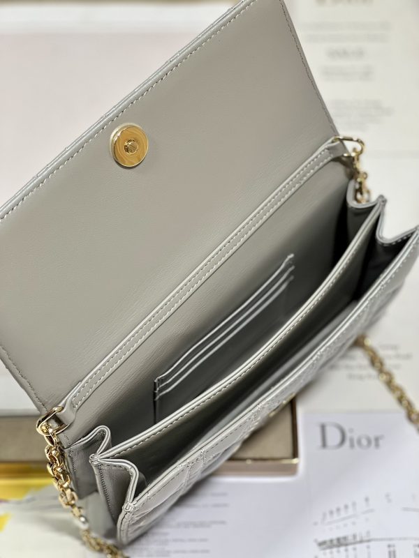 Replica Dior Miss Mini Bag - Metallic Gray Lambskin Elegance - Image 4
