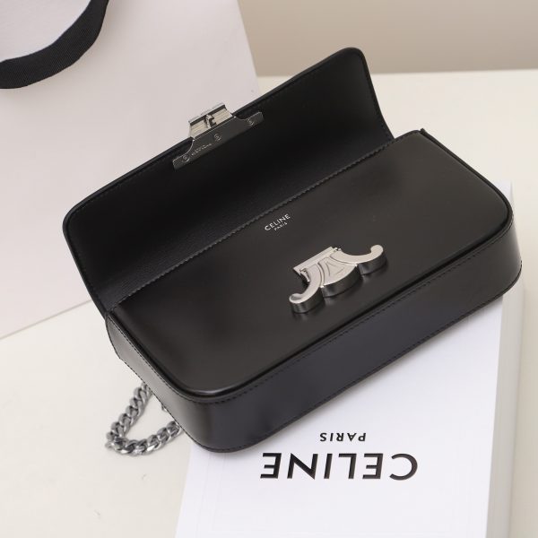 Celine Triomphe Replica Shoulder Bag - Shiny Calfskin Silver - Image 3