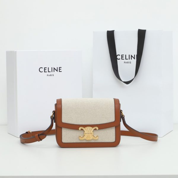 Celine Teen Triomphe Replica Bag - Textile & Calfskin - Image 2