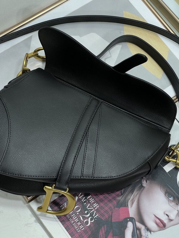 Replica Dior Saddle Bag - Black Grained Calfskin M0455Cbaa_M900 - Image 3