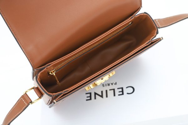 Black Celine Teen Triomphe Replica Bag - Canvas & Calfskin - Image 4