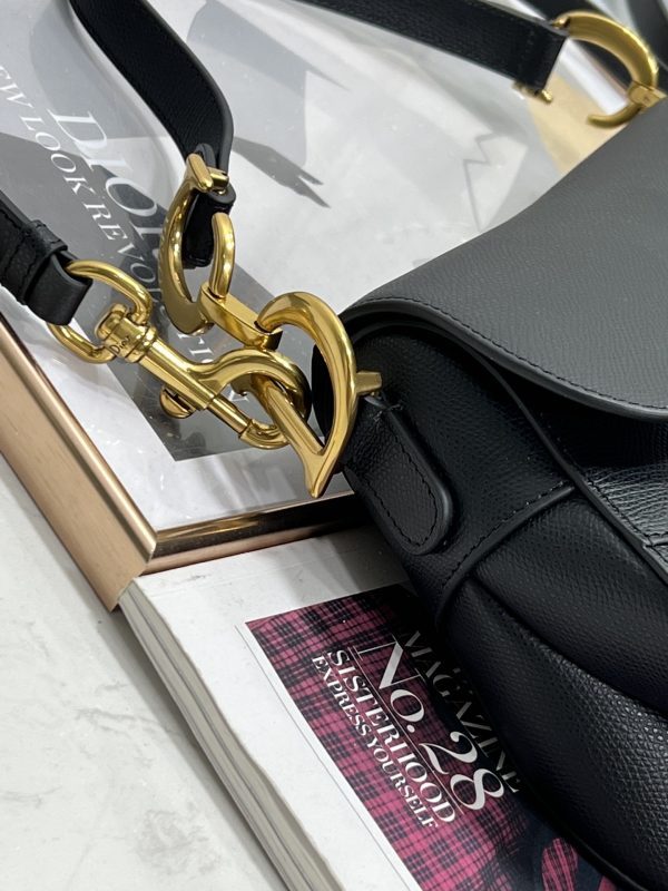 Replica Dior Saddle Bag - Black Grained Calfskin M0455Cbaa_M900 - Image 8