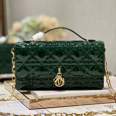 Replica Dior Miss Mini Bag in Rose Pine Green Patent