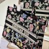 Best Replicas Bags - Dior Book Tote Replica Black Multicolor Petites Fleurs Embroidery Shop For Best Louis Vuitton LV Replica Bags With Cheap Price