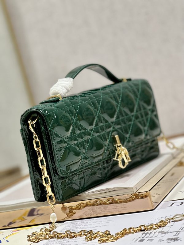 Replica Dior Miss Mini Bag in Rose Pine Green Patent - Image 9