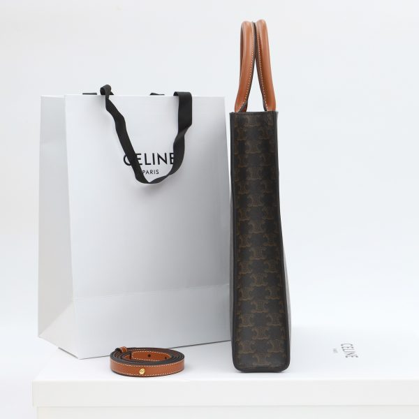 Replica Celine Small Cabas Triomphe Canvas & Calfskin Bag - Image 6