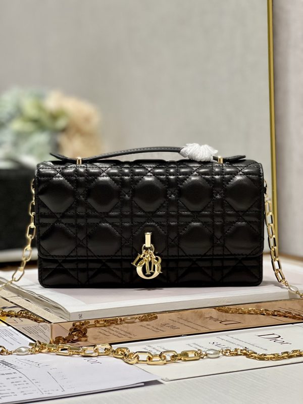Replica Dior Miss Mini Bag Black Lambskin Cannage Design