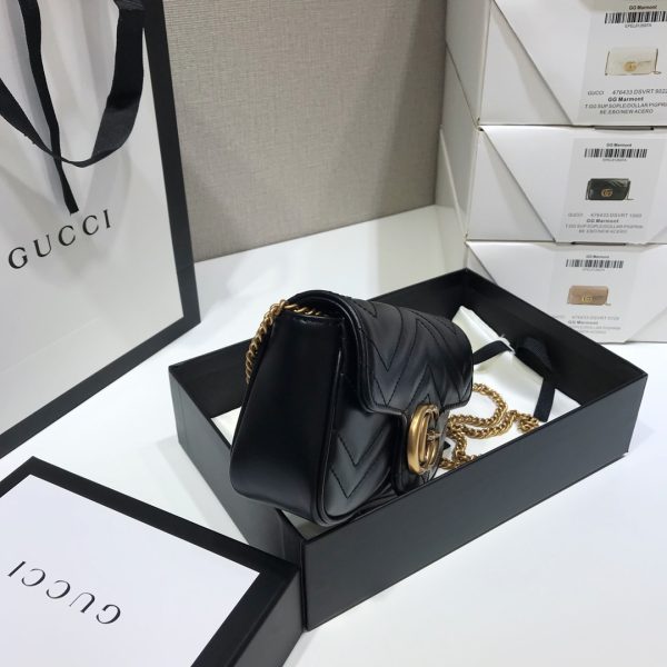 Replica Gucci GG Marmont Mini Bag in Black - Timeless Elegance - Image 5