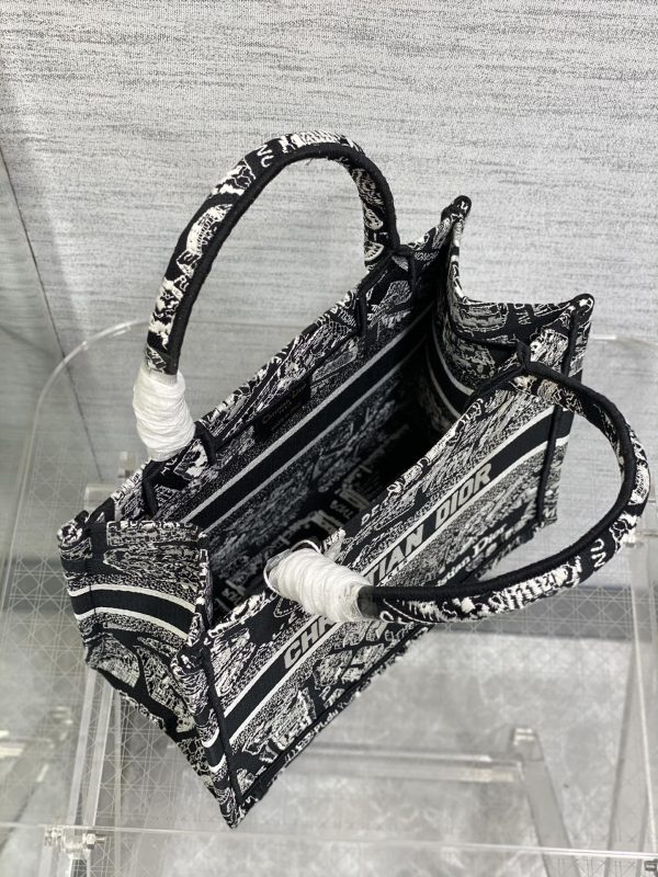Dior Book Tote Replica – Black & White Paris Embroidery, Large M1265Zomp_M993 - Image 9