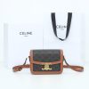 Best Replicas Bags - Black Celine Teen Triomphe Replica Bag - Canvas & Calfskin Shop For Best Louis Vuitton LV Replica Bags With Cheap Price