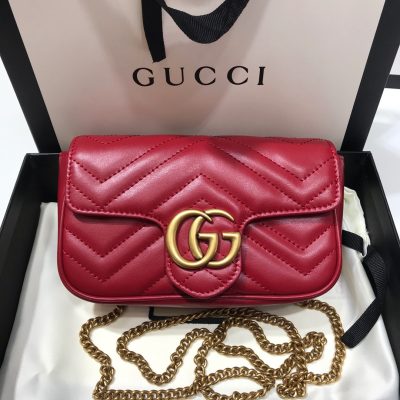 Replica Gucci GG Marmont Super Mini Red Bag 476433