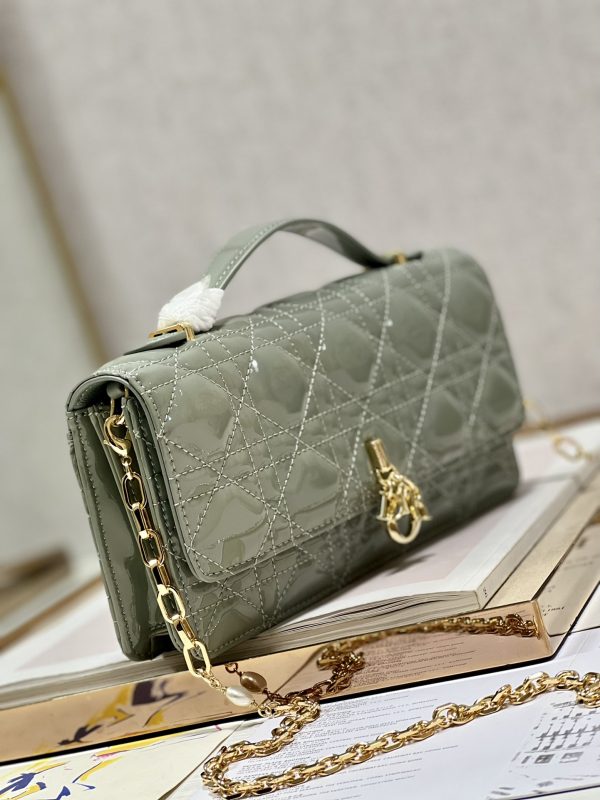 Dior Miss Mini Bag Replica in Rock Gray Patent Calfskin - Image 8