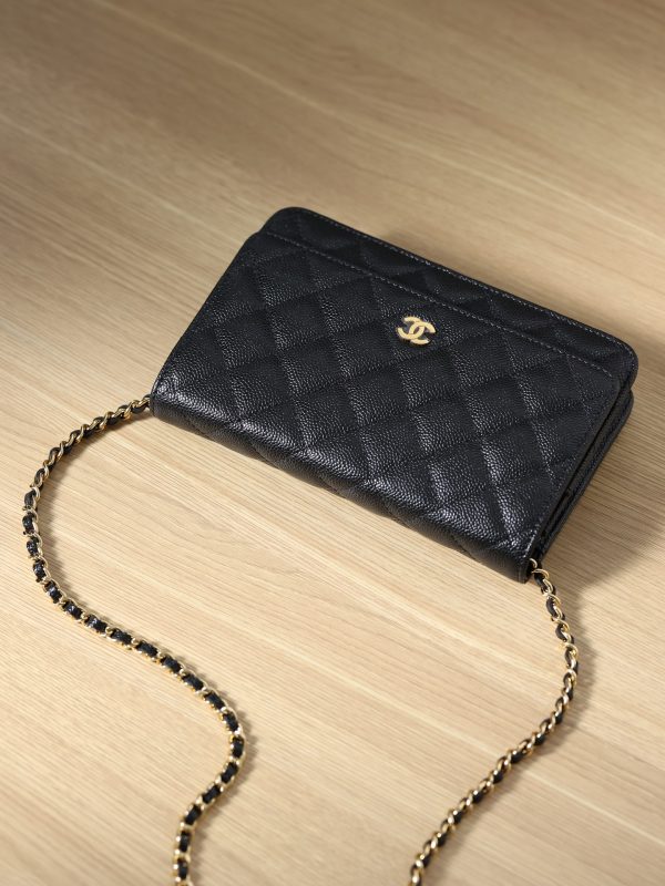 Chanel Replica WOC Black with Gold Chain Bag - Image 6