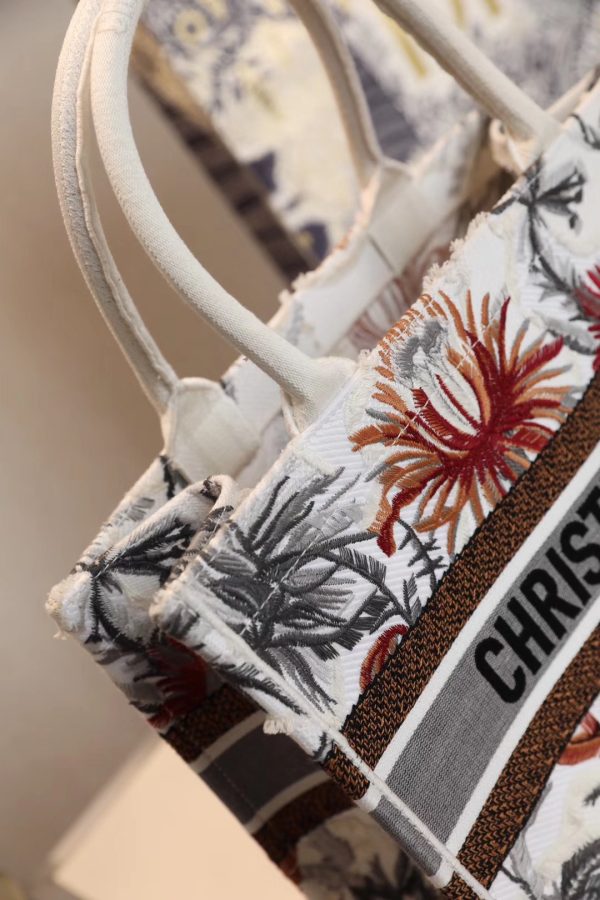 Replica DiorBook Tote – White Multicolor Petites Fleurs Embroidery - Image 8