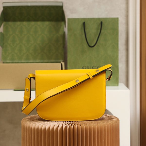 Gucci Horsebit 1955 Shoulder Bag - Yellow Leather Replica - Image 3
