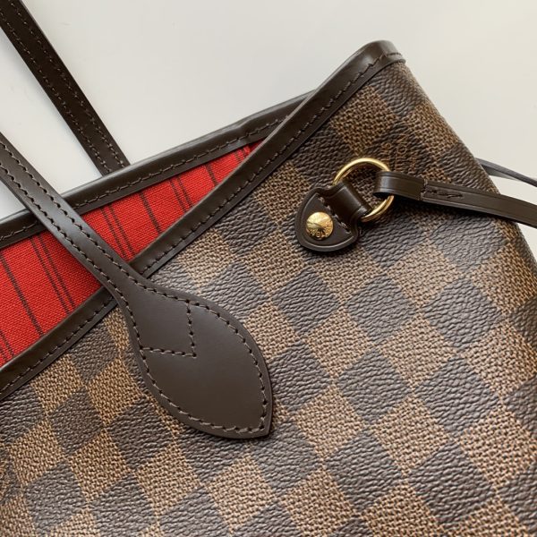 Louis Vuitton Damier Ebene Neverfull Bag M41603 Replica Red GM/PM/MM - Image 7