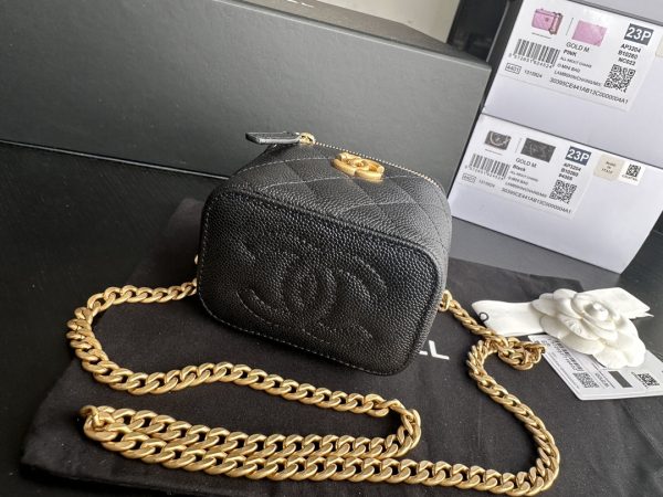 Replica Chanel Black Calfskin Clutch w/ Gold Chain Ap3203 - Image 8