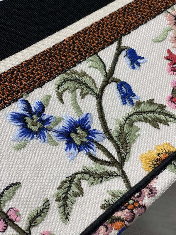 Replica Dior Book Tote White Multicolor Fleurs Embroidery M1296Zeau_M933 - Image 4