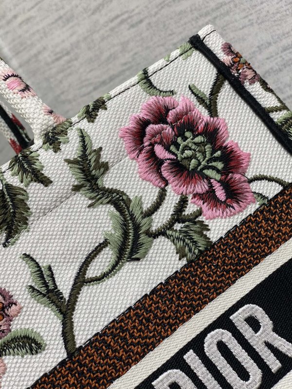 Replica Dior Book Tote White Multicolor Fleurs Embroidery M1296Zeau_M933 - Image 9