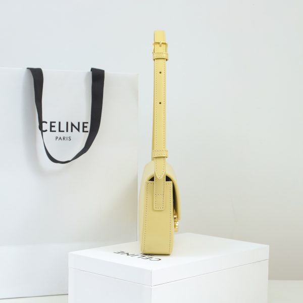 Replica Celine Triomphe Calfskin Shoulder Bag - Yellow Shine - Image 7