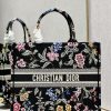 Best Replicas Bags - Dior Book Tote Replica Black Multicolor Petites Fleurs Embroidery Shop For Best Louis Vuitton LV Replica Bags With Cheap Price
