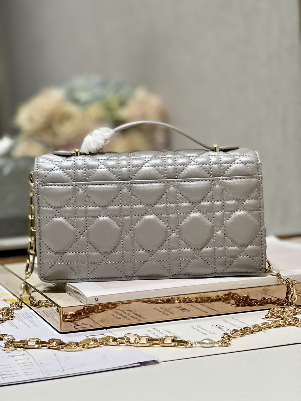 Replica Dior Miss Mini Bag - Metallic Gray Lambskin Elegance - Image 7