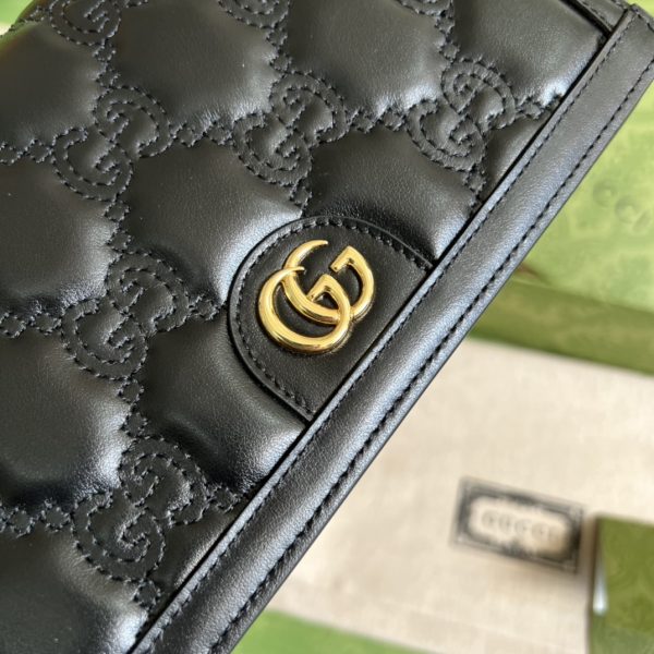 Replica Gucci GG Matelasse Chain Wallet 723787 Black - Image 5