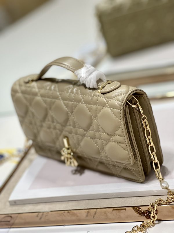 Dior Miss Mini Replica Bag in Apricot Lambskin Cannage - Image 7