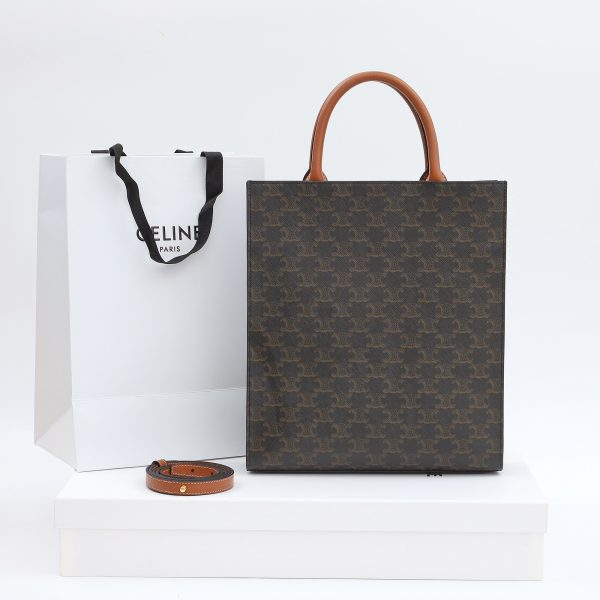 Replica Celine Small Cabas Triomphe Canvas & Calfskin Bag - Image 8